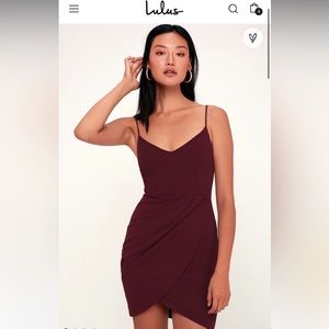 Burgundy mini dress